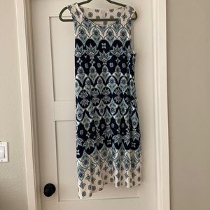 Sleeveless blue print Charter Club dress